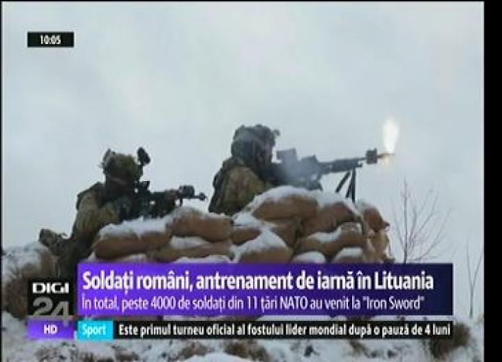 Soldaţi români, antrenament de iarnă în Lituania