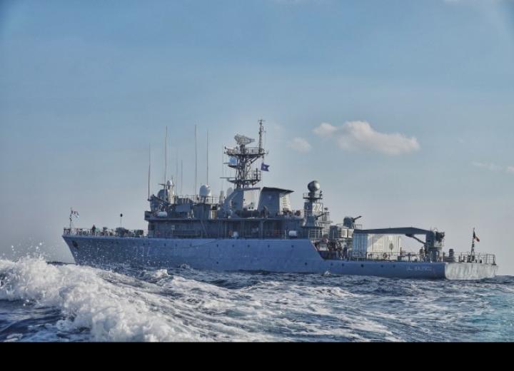 Exercițiu COVIDEX la bordul navei românești aflată la comanda grupării maritime a NATO – SNMCMG 2